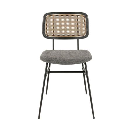 Chaise de restaurant NOELIA d'intérieur - Métal noir, tissu 100% PES - PVC gris 10 · 10