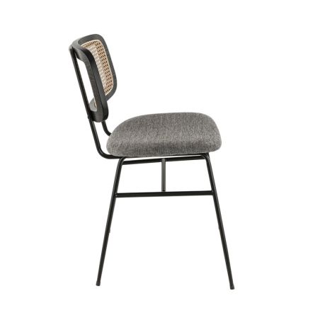 Chaise de restaurant NOELIA d'intérieur - Métal noir, tissu 100% PES - PVC gris 10 · 10
