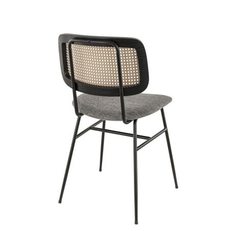 Chaise de restaurant NOELIA d'intérieur - Métal noir, tissu 100% PES - PVC gris 10 · 10