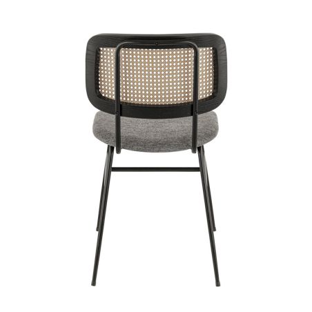 Chaise de restaurant NOELIA d'intérieur - Métal noir, tissu 100% PES - PVC gris 10 · 10