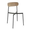 Assise ZOE d'intérieur - Métal noir, bois bois naturel