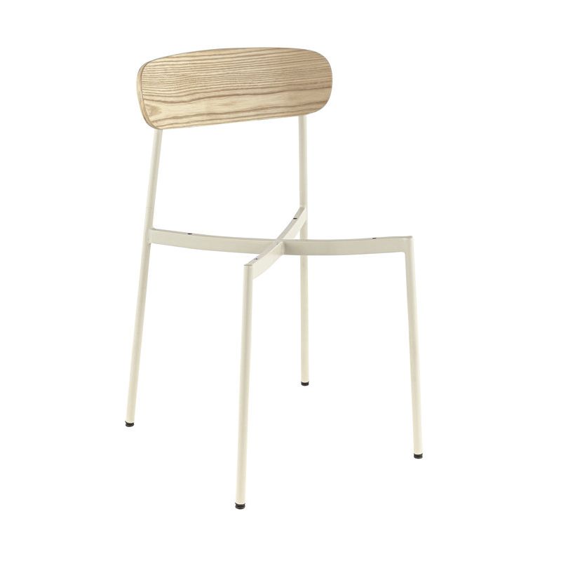 Assise ZOE d'intérieur - Métal blanc, bois bois naturel