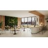 Assise ZOE d'intérieur - Métal blanc, bois bois naturel