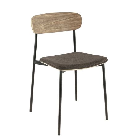 Assise ZOE d'intérieur - Bois, tissu 96% PES 4% ny gris/brun 056 · 056