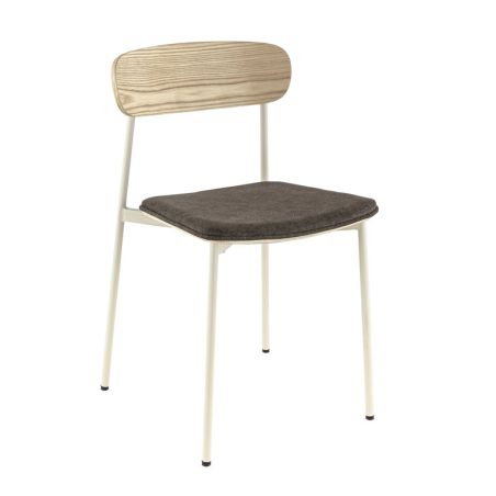 Assise ZOE d'intérieur - Bois, tissu 96% PES 4% ny gris/brun 056 · 056