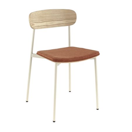 Assise ZOE d'intérieur - Bois, tissu 96% PES 4% ny orange 106
