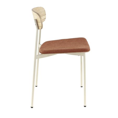 Assise ZOE d'intérieur - Bois, tissu 96% PES 4% ny orange 106