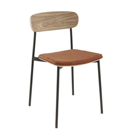 Assise ZOE d'intérieur - Bois, tissu 96% PES 4% ny orange 106