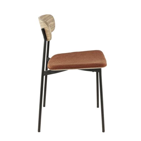 Assise ZOE d'intérieur - Bois, tissu 96% PES 4% ny orange 106