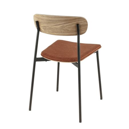 Assise ZOE d'intérieur - Bois, tissu 96% PES 4% ny orange 106