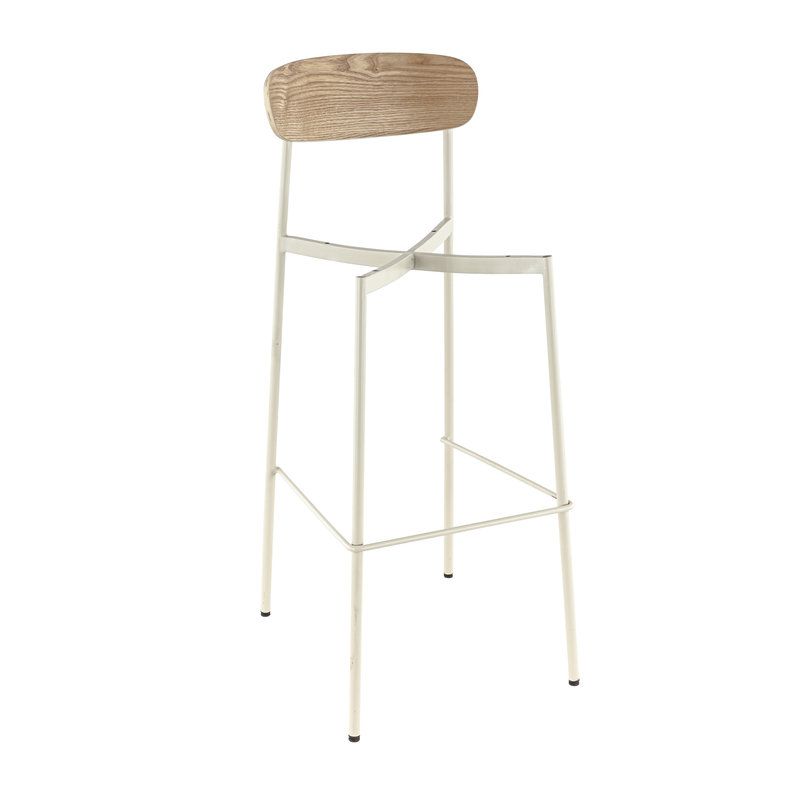 Assise RALPH d'intérieur - Métal blanc, bois naturel