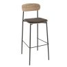 Assise RALPH d'intérieur - Bois, tissu 96% PES 4% ny gris/brun 056