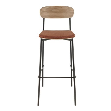Assise RALPH d'intérieur - Bois, tissu 96% PES 4% ny orange 106