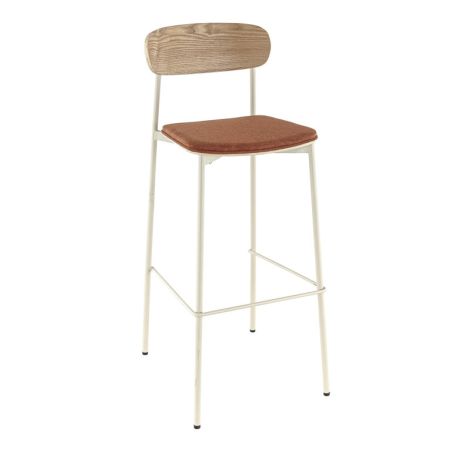 Assise RALPH d'intérieur - Bois, tissu 96% PES 4% ny orange 106
