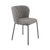 Chaise de restaurant MELINA d'intérieur - Métal noir, tissu 100 % polyester recyclé - bois gris 18