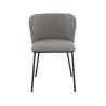 Chaise de restaurant MELINA d'intérieur - Métal noir, tissu 100 % polyester recyclé - bois gris 18