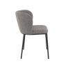 Chaise de restaurant MELINA d'intérieur - Métal noir, tissu 100 % polyester recyclé - bois gris 18