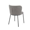 Chaise de restaurant MELINA d'intérieur - Métal noir, tissu 100 % polyester recyclé - bois gris 18