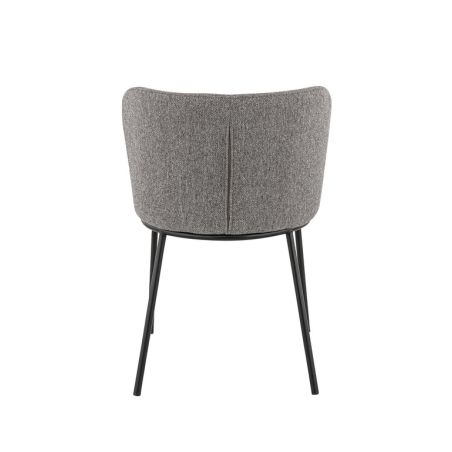 Chaise de restaurant MELINA d'intérieur - Métal noir, tissu 100 % polyester recyclé - bois gris 18