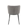 Chaise de restaurant MELINA d'intérieur - Métal noir, tissu 100 % polyester recyclé - bois gris 18
