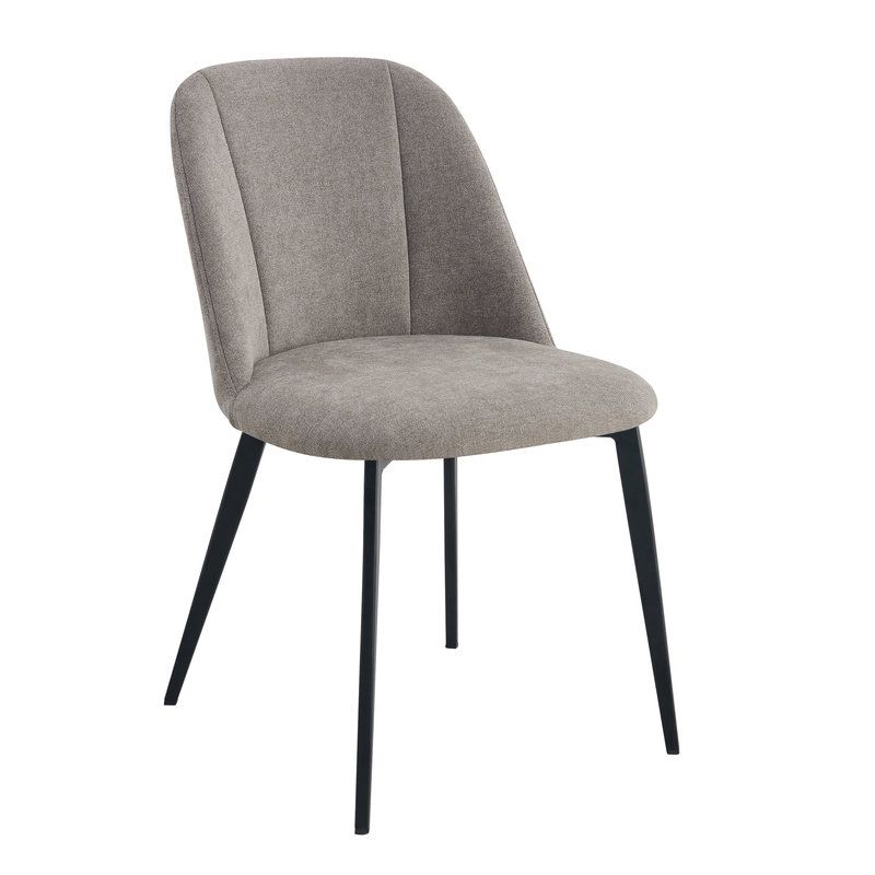 Chaise de restaurant MAGALI d'intérieur - Bois noir, tissu 100% PES - métal greige 09