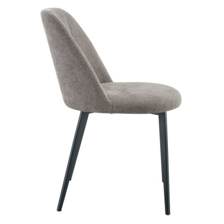 Chaise de restaurant MAGALI d'intérieur - Bois noir, tissu 100% PES - métal greige 09