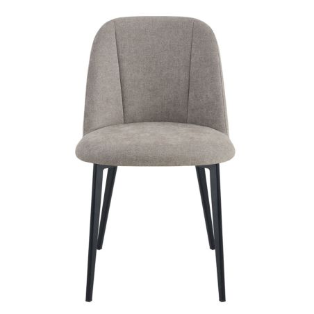 Chaise de restaurant MAGALI d'intérieur - Bois noir, tissu 100% PES - métal greige 09