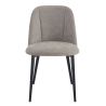 Chaise de restaurant MAGALI d'intérieur - Bois noir, tissu 100% PES - métal greige 09
