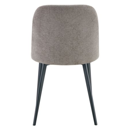 Chaise de restaurant MAGALI d'intérieur - Bois noir, tissu 100% PES - métal greige 09