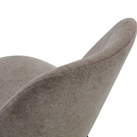 Chaise de restaurant MAGALI d'intérieur - Bois noir, tissu 100% PES - métal greige 09