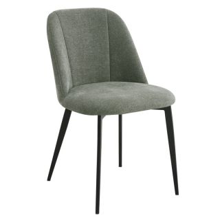 Chaise de restaurant MAGALI d'intérieur - Bois noir, tissu 100% PES - métal vert 37