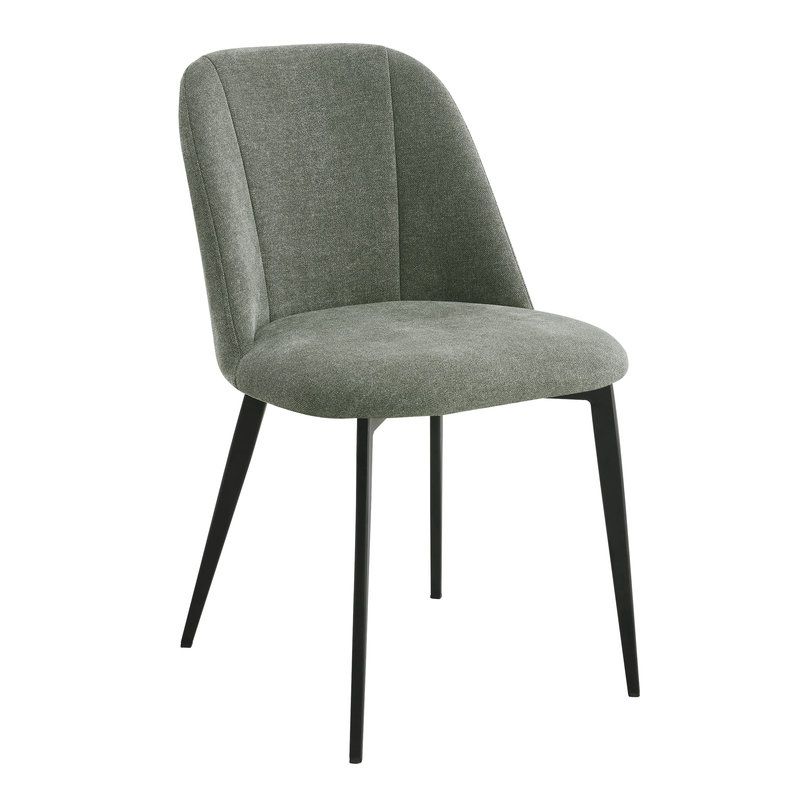 Chaise de restaurant MAGALI d'intérieur - Bois noir, tissu 100% PES - métal vert 37