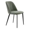 Chaise de restaurant MAGALI d'intérieur - Bois noir, tissu 100% PES - métal vert 37