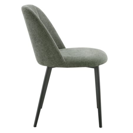 Chaise de restaurant MAGALI d'intérieur - Bois noir, tissu 100% PES - métal vert 37