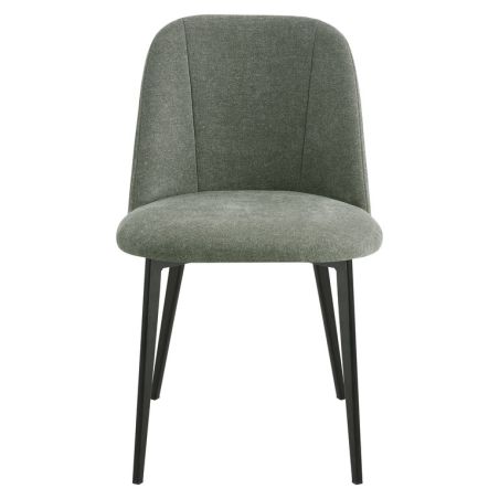 Chaise de restaurant MAGALI d'intérieur - Bois noir, tissu 100% PES - métal vert 37