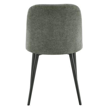 Chaise de restaurant MAGALI d'intérieur - Bois noir, tissu 100% PES - métal vert 37