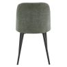 Chaise de restaurant MAGALI d'intérieur - Bois noir, tissu 100% PES - métal vert 37