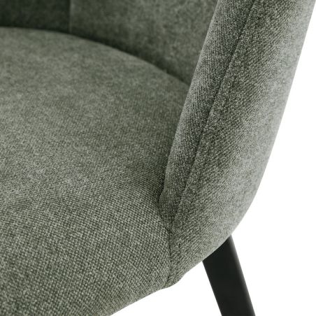 Chaise de restaurant MAGALI d'intérieur - Bois noir, tissu 100% PES - métal vert 37