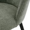 Chaise de restaurant MAGALI d'intérieur - Bois noir, tissu 100% PES - métal vert 37