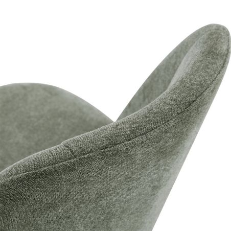 Chaise de restaurant MAGALI d'intérieur - Bois noir, tissu 100% PES - métal vert 37