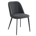 Chaise de restaurant MAGALI d'intérieur - Bois noir, tissu 100% PES - métal anthracite 99