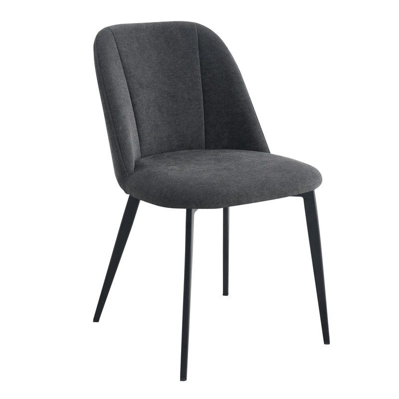 Chaise de restaurant MAGALI d'intérieur - Bois noir, tissu 100% PES - métal anthracite 99