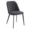 Chaise de restaurant MAGALI d'intérieur - Bois noir, tissu 100% PES - métal anthracite 99