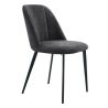 Chaise de restaurant MAGALI d'intérieur - Bois noir, tissu 100% PES - métal anthracite 99