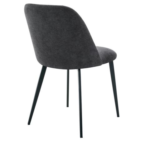 Chaise de restaurant MAGALI d'intérieur - Bois noir, tissu 100% PES - métal anthracite 99
