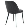Chaise de restaurant MAGALI d'intérieur - Bois noir, tissu 100% PES - métal anthracite 99
