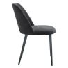 Chaise de restaurant MAGALI d'intérieur - Bois noir, tissu 100% PES - métal anthracite 99