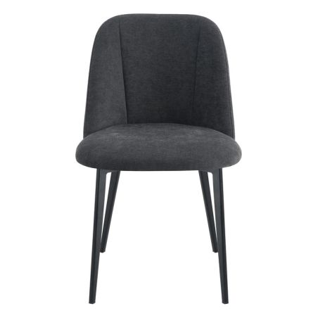 Chaise de restaurant MAGALI d'intérieur - Bois noir, tissu 100% PES - métal anthracite 99
