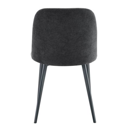 Chaise de restaurant MAGALI d'intérieur - Bois noir, tissu 100% PES - métal anthracite 99