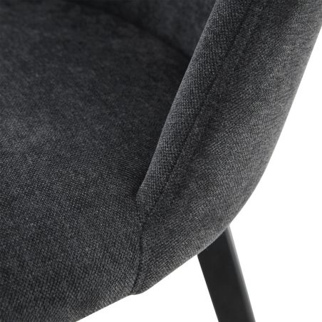 Chaise de restaurant MAGALI d'intérieur - Bois noir, tissu 100% PES - métal anthracite 99
